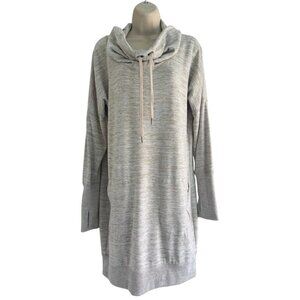 Athleta Gym to Street Sport It Cowl Neck Tunic Sweater Dress Woman's Sz M Cream